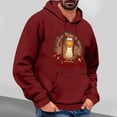 thumbnail image 1 of LEBONYARD Mens Shirts Long Sleeve Henley Shirt,Men's Printed Casual Hooded Long-sleeved Hoodie Wine L, 1 of 4