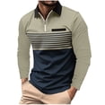 thumbnail image 1 of LEBONYARD Mens Shirts Long Sleeve,Men's Lightweight Pullover Hoodie,Men's Solid Color Sport Shirt with Button Lapel Long Sleeve Lapel Top/Shirt Khaki S, 1 of 5