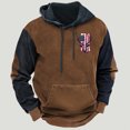 thumbnail image 1 of LEBONYARD Mens Shirts Long Sleeve,Mens Clothing Sale,Fashion Men's Casual Comfortable Long Sleeved Hooded Printed Sweatshirt Brown XXL, 1 of 3