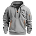 thumbnail image 1 of LEBONYARD Mens Shirts Long Sleeve,Mens Clothing Sale,Fashionable Men's Printed Hooded Sweatshirt with Zipper and Multiple Pockets Pullover Sweatshirt Gray XL, 1 of 1