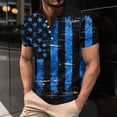 thumbnail image 1 of LEBONYARD Mens Short Sleeve Summer Shirts,Men's Printing Button Casual Short Sleeve Round-Neck Blouses Shirts Multicolor L, 1 of 5
