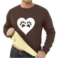thumbnail image 1 of LEBONYARD Mens Sweatshirts Clearance Crewneck,Men's Fashion Casual Warm Thick Love Printed Leisure Color Easy Long Sleeve Round-Neck Loose Blouses Shirts Brown S, 1 of 3