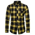 thumbnail image 1 of LEBONYARD Mens T-Shirts Big and Tall,Plus Size Mens Jackets,New Men's Fashion Shirt Long Sleeve Collar Button Casual Slim Shirt Top Blouse Shirt Yellow 40, 1 of 5
