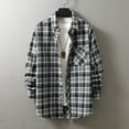 thumbnail image 1 of LEBONYARD Mens T-Shirts Long Sleeve Button Down,Shirt Jackets for Men,Men's Casual Personality Checkered Printing Button Lapel Fashion Long Sleeve Cardigan Shirt. Black L, 1 of 3