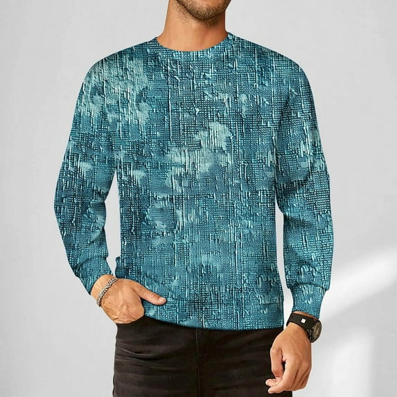 LEBONYARD Mens Tops Clearance,Men's & Big Men's Lightweight Pullover Shirt Hoodie,Men's Long Sleeved Printed Loose Hoodie Printed Top Multicolor M