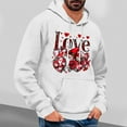 thumbnail image 1 of LEBONYARD Mens Tops Clearance under $5,Mens Hoodies Pullover,Men's Valentine's Day Printed Casual Hooded Long Sleeved Sweatshirt White L, 1 of 4