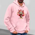 thumbnail image 1 of LEBONYARD Mens Tops Long Sleeve Clearance,Men's & Big Men's Lightweight Pullover Shirt Hoodie,Men's Print Hooded Drawstring Long Sleeved Hooded Sweatshirt Jacket Pink XXL, 1 of 5