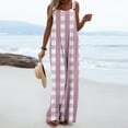 thumbnail image 1 of LEBONYARD Neon Color Block Overalls for Women-Vibrant Statement,Women's Printed Jumpsuit Casual Button Pocket Sleeveless Wide Leg Trousers Pink L, 1 of 8