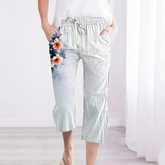 LEBONYARD Pants for Women Plus Size with Pockets,Pants for Women,Women Casual Pants Straight Leg Drawstring Elastic Waist Loose Comfy Trousers with Pockets Multicolor XXXL