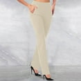 thumbnail image 1 of LEBONYARD Pants for Women Plus Size with Pockets,Pants for Women,Ladies' Solid Color Casual Pocket Slim Straight Leg Pants Beige L, 1 of 6