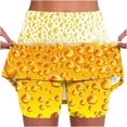 thumbnail image 1 of LEBONYARD Plus Size Shorts Clearance,Women's Elastic Yoga Skirt with Shorts,Women's New Color Oktoberfest Print Mid-waist Skirt Pants Sports Shorts Bottoming Skirt Pants Yellow S, 1 of 5