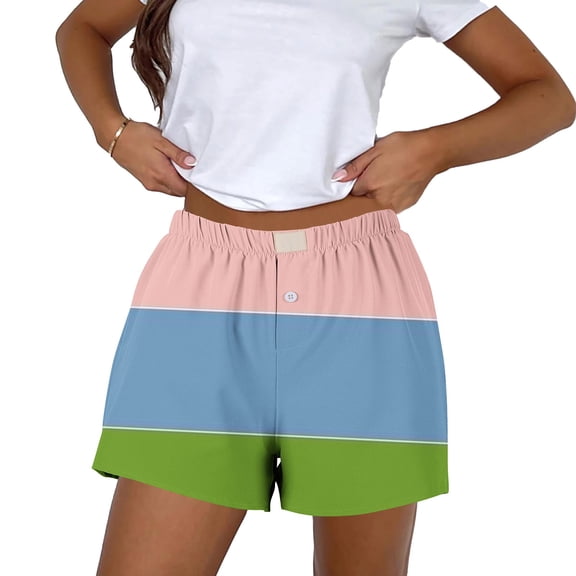 LEBONYARD Plus Size Shorts with Pockets,Women's Shorts for a Fresh and Modern Style,Casual Spring and Summer Comfortable Elastic Waist Women Bottom New Fashion Print Short Pants Pink S