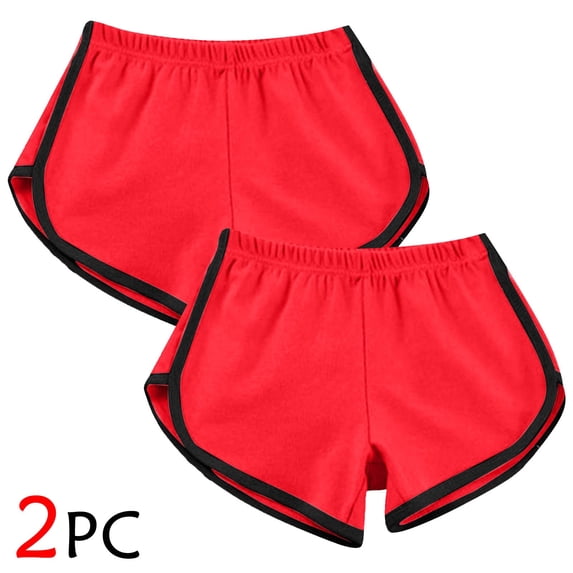 LEBONYARD Plus Size Shorts for Women,Versatile Women's Shorts for Various Occasions,2pcWomen Casual Summer Sports Shorts Workout Yoga Shorts Active Shorts Red XL