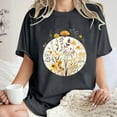 thumbnail image 1 of LEBONYARD Plus Size Womens Tops,Clearance Clothes under $5.00 spring,Women's Fashion Summer Round Neck Drop Sleeves Leisure Short Sleeve Flower Printing Tops Dark Gray S, 1 of 7