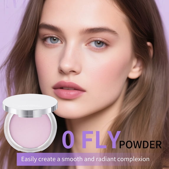 LEBONYARD Purple Setting Powder Waterproof Long Lasting Concealer Brightening Natural Naked Face Makeup 8.5g