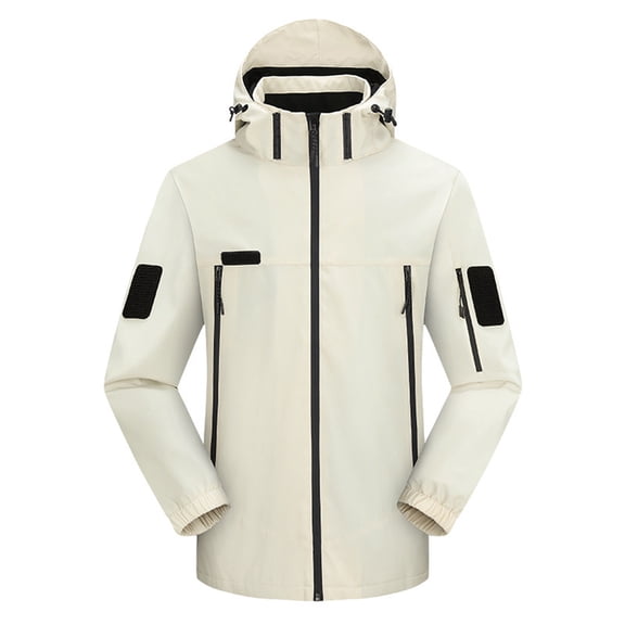 LEBONYARD Rain Jackets for Women,Waterproof Jackets for Women with Lining Fashion Casual,Women's New Hardshell Overalls Jacket Outdoor Sports Thin Breathable Top White L