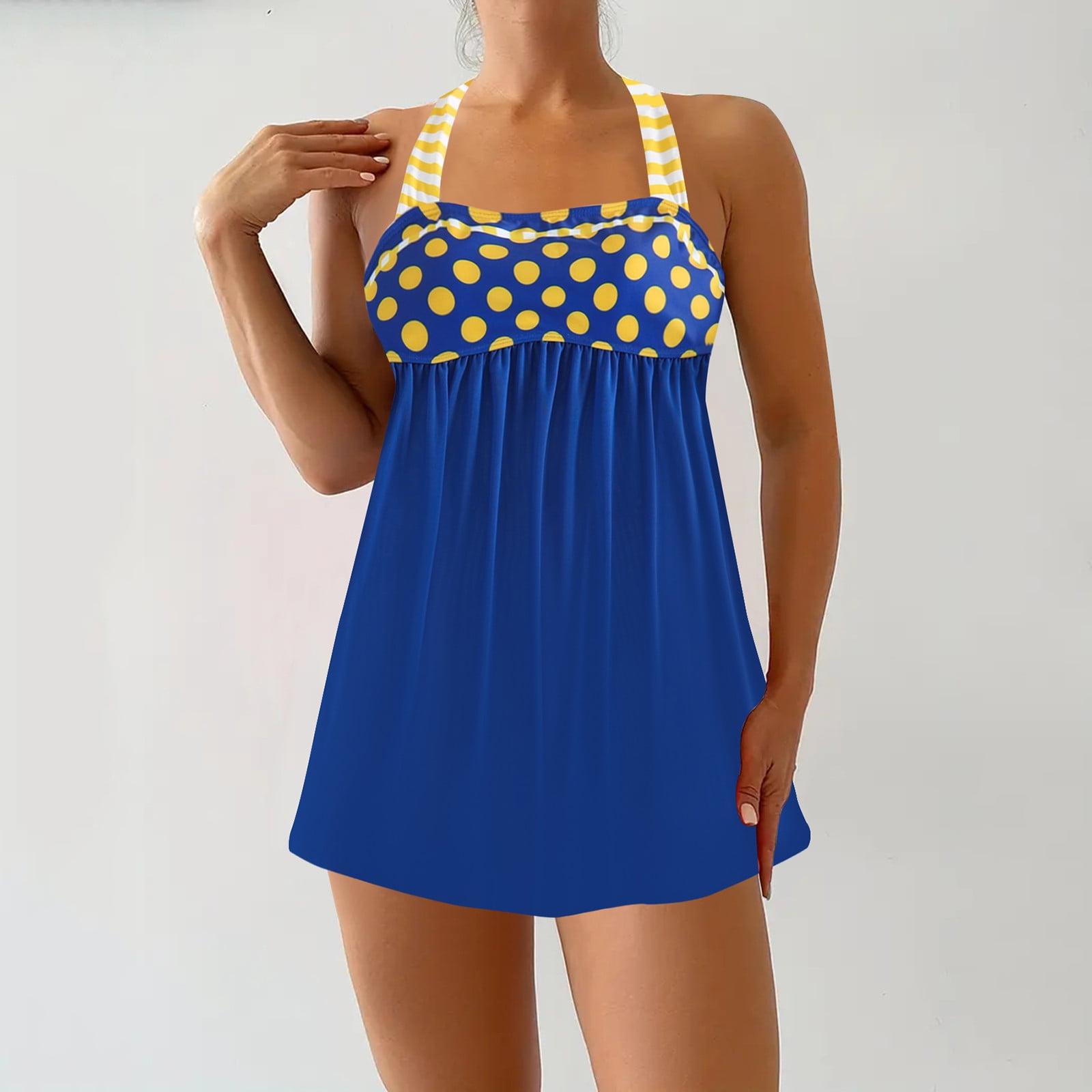 Printed Two Pieces Split Sheer Mesh Pants Swimsuit main image 1