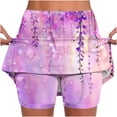thumbnail image 1 of LEBONYARD Shorts Skirt for Women Plus Size,Women's Seam-Free Yoga Skort,Women's New Color Mid-waist Skirt Pants Sports Casual Shorts Bottoming Skirt Pants Purple L, 1 of 5