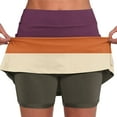 thumbnail image 1 of LEBONYARD Shorts Skirt for Women Plus Size,Women's Seam-Free Yoga Skort,Women's New Patchwork Mid-waist Skirt Pants Sports Casual Shorts Bottoming Skirt Pants Army Green XXL, 1 of 5
