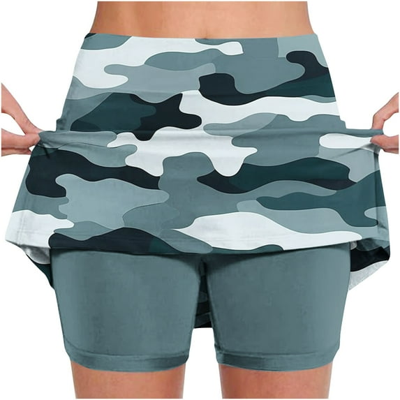LEBONYARD Shorts Skirt for Women Dressy,Women's New Color Mid-waist Skirt Pants Sports Shorts Bottoming Skirt Pants Gray M