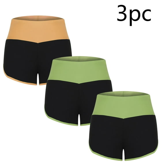 LEBONYARD Shorts for Women Clearance $5,Women's Shorts with a Modern Twist,3PC Fashion Women Elastic Waist Summer Patchwork Casual Outing Shorts Pants Army Green S