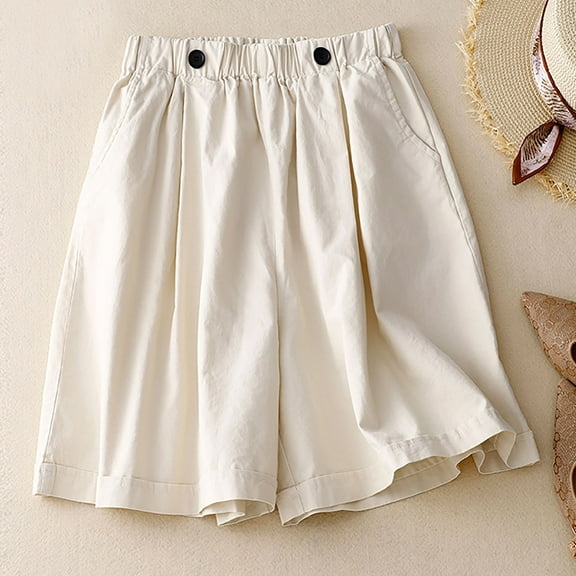 LEBONYARD Shorts for Women,Women's Shorts with a Unique and Fun Design,,Women's Solid Color Casual High Waisted Oversized Short Pants