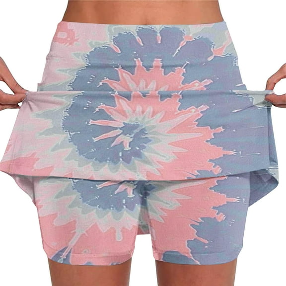LEBONYARD Skorts Skirts for Women Tennis Skirts,Women's Flared Layered Yoga Skirt Shorts,Women's New Color Mid-waist Skirt Pants Sports Shorts Bottoming Skirt Pants Multicolor S