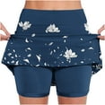 thumbnail image 1 of LEBONYARD Skorts for Women Dressy Casual,Women's Elastic Yoga Skirt with Shorts,Women's New Color Mid-waist Skirt Pants Sports Shorts Bottoming Skirt Pants Navy XL, 1 of 2