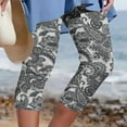 thumbnail image 1 of LEBONYARD Soft Yoga Capris Leggings for Women Summer,Womens Athletic Cropped Pants Floral Printing Casual Elastic Waist Beach Pants Gray XXXXL, 1 of 5