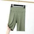 thumbnail image 1 of LEBONYARD Summer Clearance Womens Shorts,Women's Shorts with a Modern Twist,Women's Casual Fashion Solid Color High Waist Leggings Thin Shorts Three-quarter Pants Home Pants Army Green XXXXL, 1 of 3