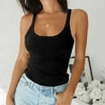 thumbnail image 1 of LEBONYARD Summer Tank Tops for Women,womens tops spring summer,Womens Solid Tank Tops Sleeveless U-Neck Base Shirt Summer Casual Workout Tees Black S, 1 of 6