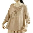 thumbnail image 1 of Workout Tops for Women LEBONYARD Summer Tops for Women 2025,Tops for Women Women's Casual Short Sleeve Round Neck Tops Summer Loose Tee Shirts Blouse Khaki XXL, 1 of 2