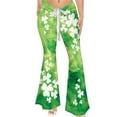 thumbnail image 1 of LEBONYARD Sweatpants for Women Plus Size with Pockets,Womens Pants Clearance under $10,Women's St. Patrick's Pants Casual Green Four Leaf Printed Lace-Up Flared Mint Green S, 1 of 4