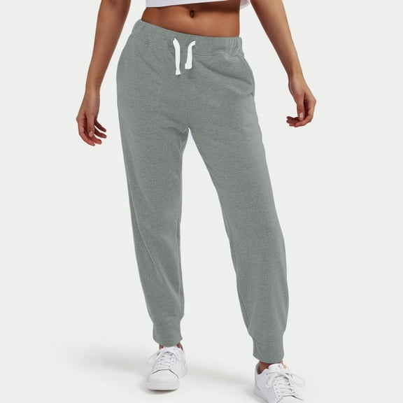 LEBONYARD Sweatpants for Women Plus Size with Pockets,Womens Pants Clearance Plus Size,Women's Solid Color Casual Drawrope Plus Size Pants Running Fitness Leg Sweatpants Gray S