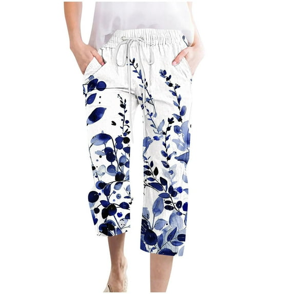 LEBONYARD Sweatpants for Women Plus Size,Womens Pants Clearance Cargo,Women Casual Pants Straight Leg Drawstring Elastic Waist Loose Comfy Trousers with Pockets Blue S