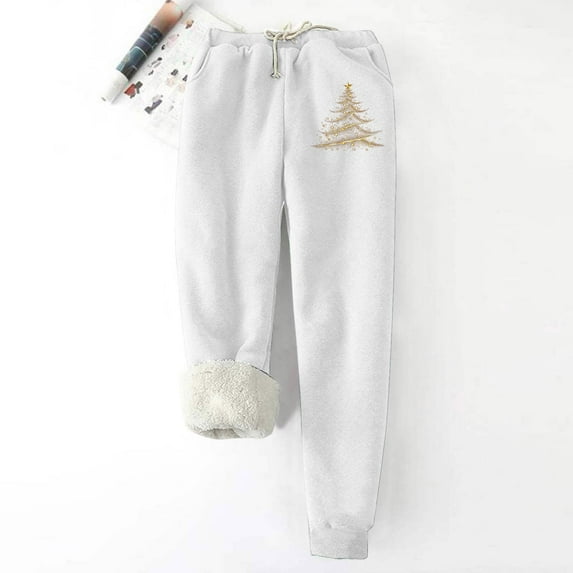 LEBONYARD Sweatpants for Women Wide Leg,Womens Pants Clearance Plus Size,Women's Solid Color Fleece Pockets Plus-Size Bandage Elastic Waist Wei Pants Casual Harun Leggings White XL