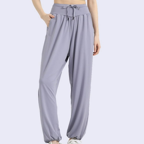 LEBONYARD Sweatpants for Women Plus Size with Pockets,Women's Casual Fashion Elastic-waist Pants Loose Casual Pants Gray XL