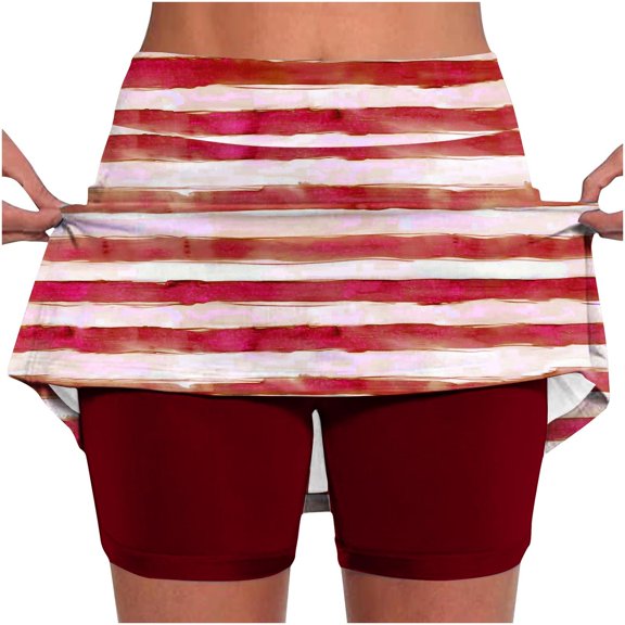 LEBONYARD Tennis Skirts for Women,Women's Versatile Yoga Skort,Women's New Color Mid-waist Skirt Pants Sports Shorts Bottoming Skirt Pants Wine XXXL