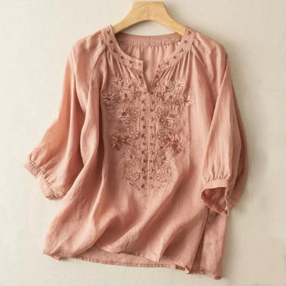 Spring Tops for Women 2025 LEBONYARD Tops for Women Casual Summer,Tops for Women Women's Casual Short Sleeve Round Neck Tops Summer Loose Tee Shirts Blouse Orange L