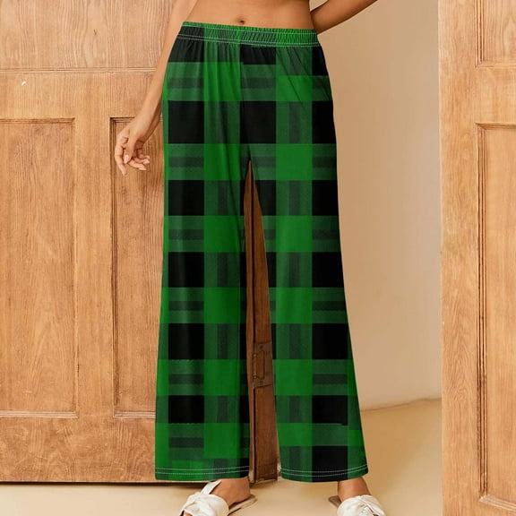 LEBONYARD Trousers for Women Plus Size,Women's Christmas Printed Fashionable Loose and Comfortable Sleeping Pants Multicolor S