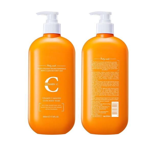 LEBONYARD Vitamin C Hydrating Body Wash Deep Cleansing Nourishing Smoothing Gentle Shower Gel for All Skin Types 500ml