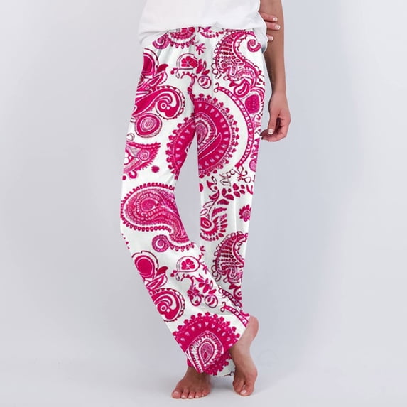 LEBONYARD White Pants Women,Printed Pajama Pants Multicolor XXXXXL