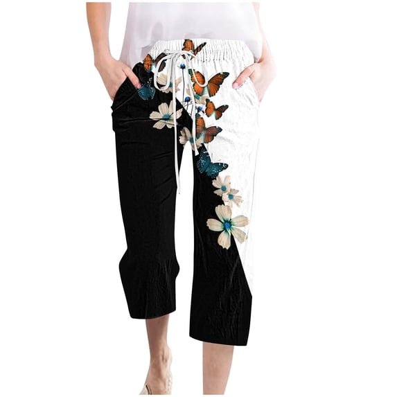 LEBONYARD Wide Leg High Waist for Women,Plus Size Womens Pants Clearance,Women Casual Pants Straight Leg Drawstring Elastic Waist Loose Comfy Trousers with Pockets Black XXL