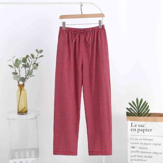 LEBONYARD Wide Leg High Waist for Women,Womens Pants Clearance Clothes under $5,Women's Casual Loose Checkered Long Pants Pajamas Home Clothes Pants Wine XL