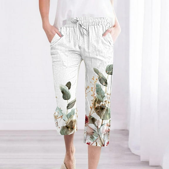 LEBONYARD Wide Leg High Waist for Women,Womens Pants Plus Size,Women Casual Pants Straight Leg Drawstring Elastic Waist Loose Comfy Trousers with Pockets Multicolor M