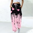 thumbnail image 1 of LEBONYARD Wide Leg Pants Clearance,Clearance Pants for Women Plus Size,Women's Casual Trousers Printing Drawstring Pants Waist Long Pants Sweatpants with Pocket Multicolor L, 1 of 7