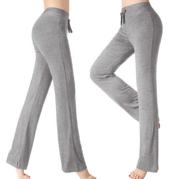 LEBONYARD Wide Leg Pants for Women Plus Size,Pants for Women Plus Size,Women's Loose High Waist Wide Leg Pants Workout Out Leggings Casual Trousers Yoga Gym Pants Gray S