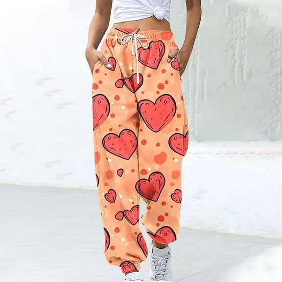 LEBONYARD Wide Leg Pants for Women,Plus Size Pants for Women Clearance,Women's Casual Trousers Printing Drawstring Pants Waist Long Pants Sweatpants with Pocket Multicolor XXL