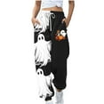 thumbnail image 1 of LEBONYARD Wide Leg Pants for Women,Womens Trousers High Waisted,Ladies' Thanksgiving Velvet Printed Comfortable Loose High Waisted Drawstring Pants with Waistband and Foot Binding Sweatpants Black XL, 1 of 3
