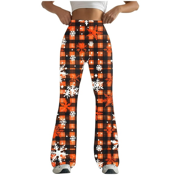 LEBONYARD Wide Leg Pants for Women,Women Tight Fitting Hip Hugging Shapewear Striped Flared Pants Yoga Pants Multicolor M